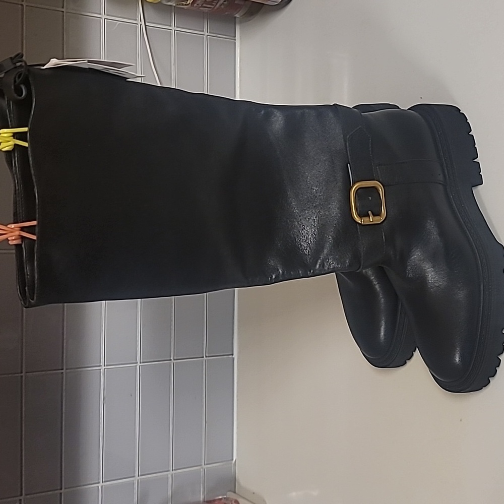 Zara leather riding boot with buckle size 38